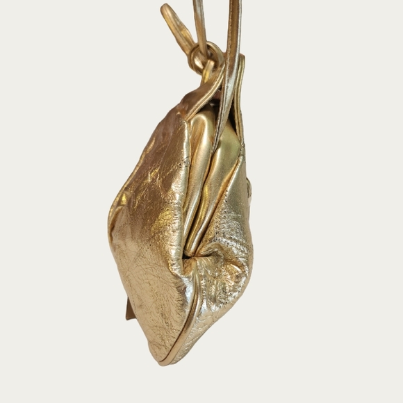 Splendid Metallic Gold Crossbody Bag EUC - Picture 4 of 15